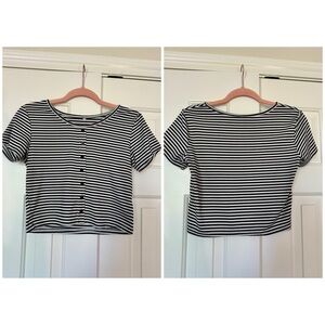 Striped Black and White Women's Top
